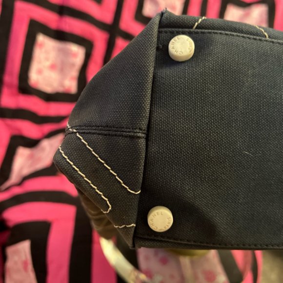 Chanel No. 5 Cruise Line Heavy Blue-Grey Canvas Super Good Condition - Picture 10 of 11